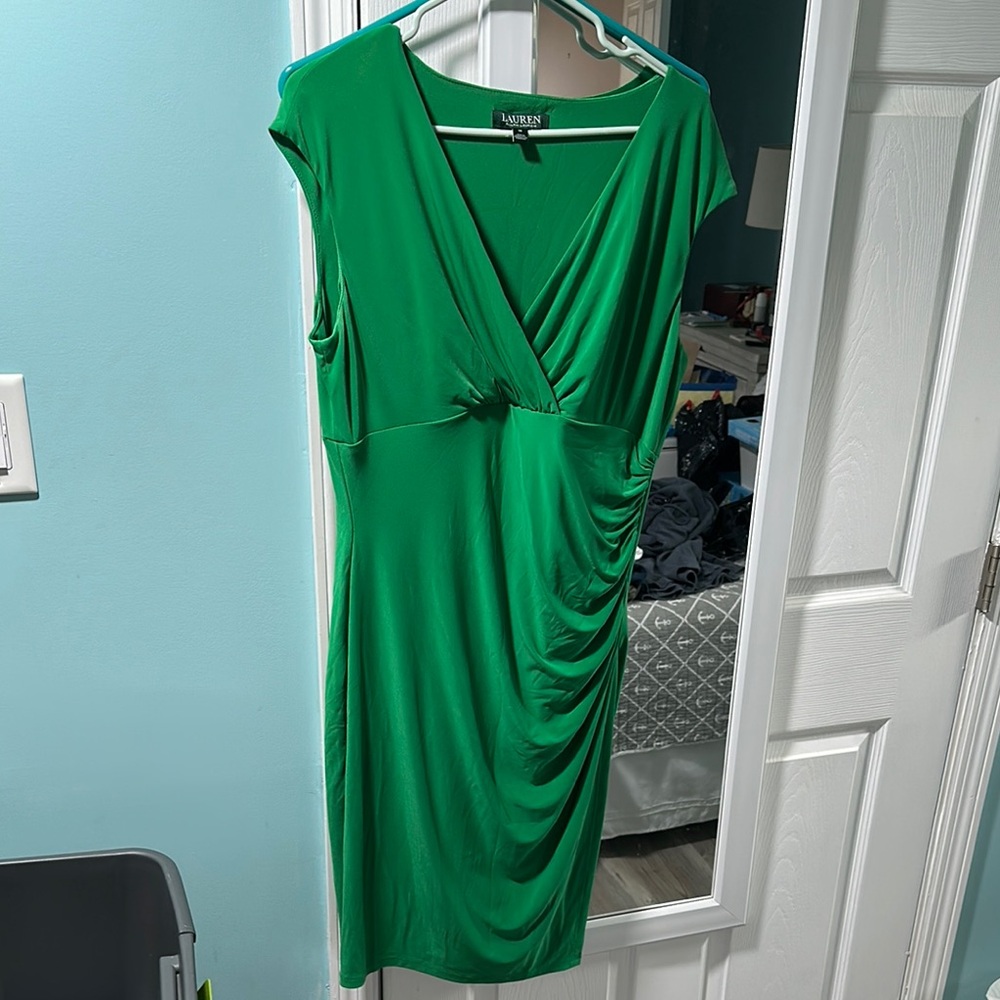Lauren Ralph Lauren Vibrant Green Midi Dress